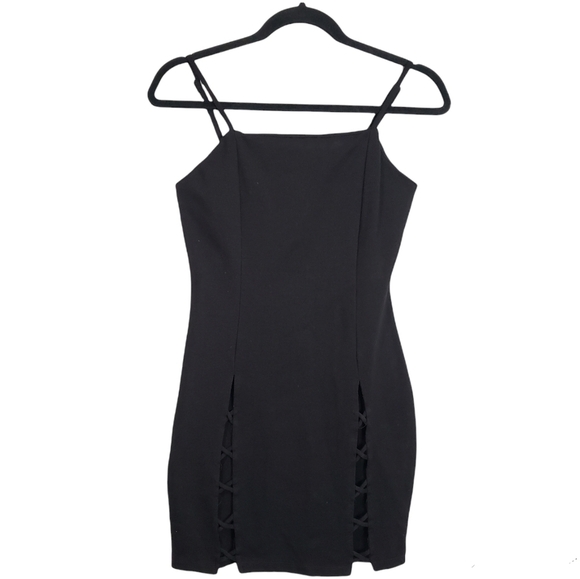 Akira Spaguetti Straps Black Mini Dress Size Medium - Picture 10 of 10